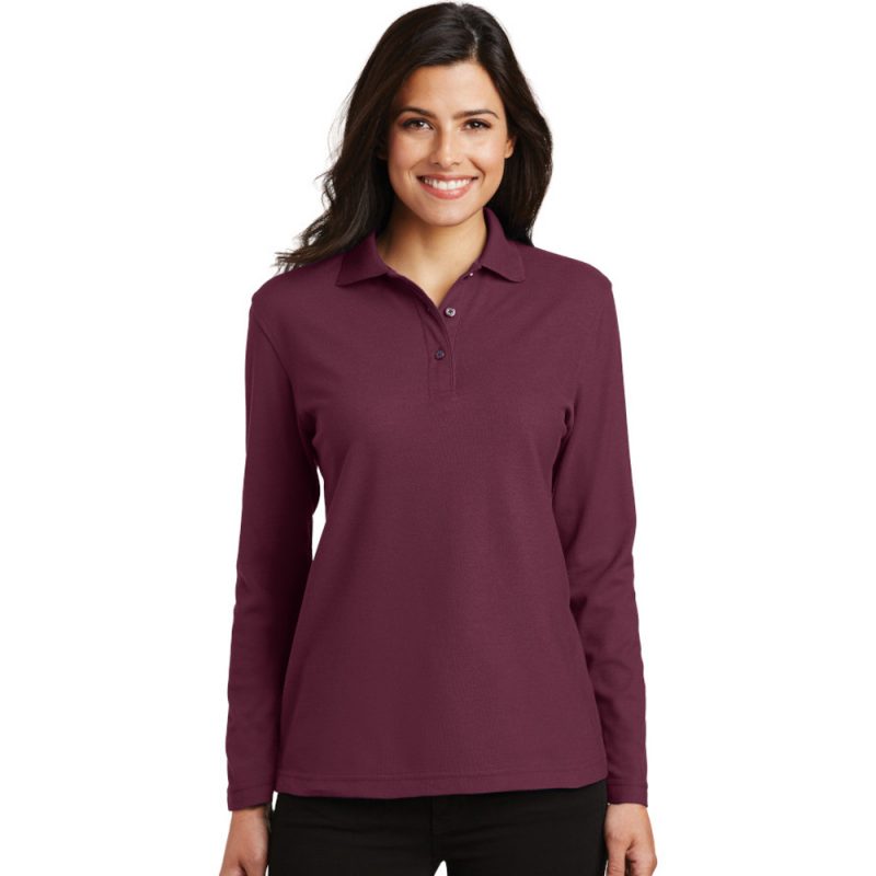 L500LS  Port Authority® Ladies Silk Touch™ Long Sleeve Polo